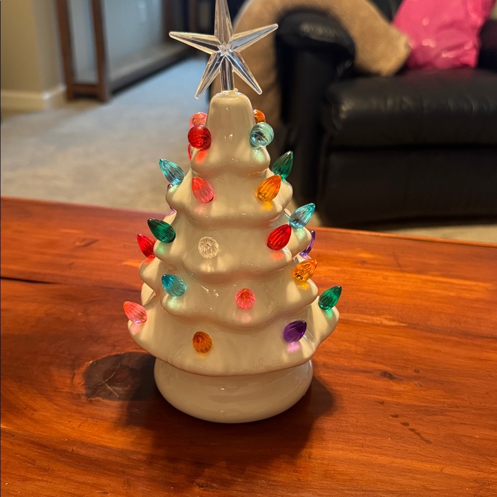 Holiday Ceramic Christmas Tree Set with Reindeer Tray - Picture 5 of 10